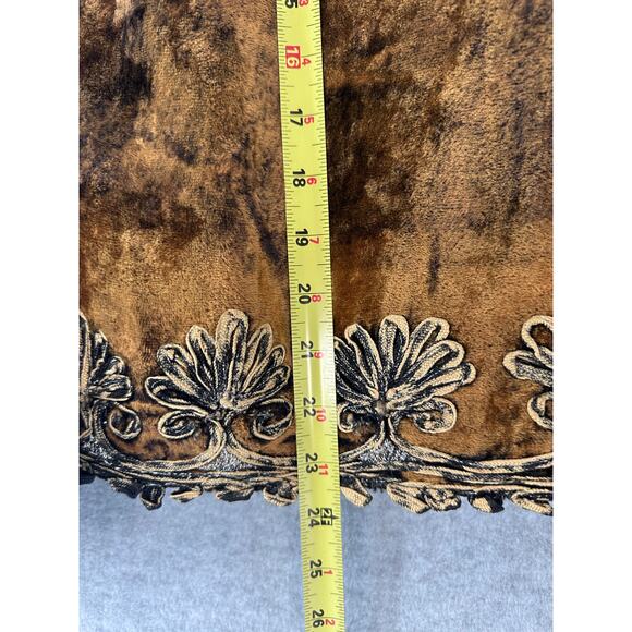 VTG Sandy Starkman Women's S Bronze Velvet Blazer Applique Baroque Bohemian RARE - Picture 8 of 11